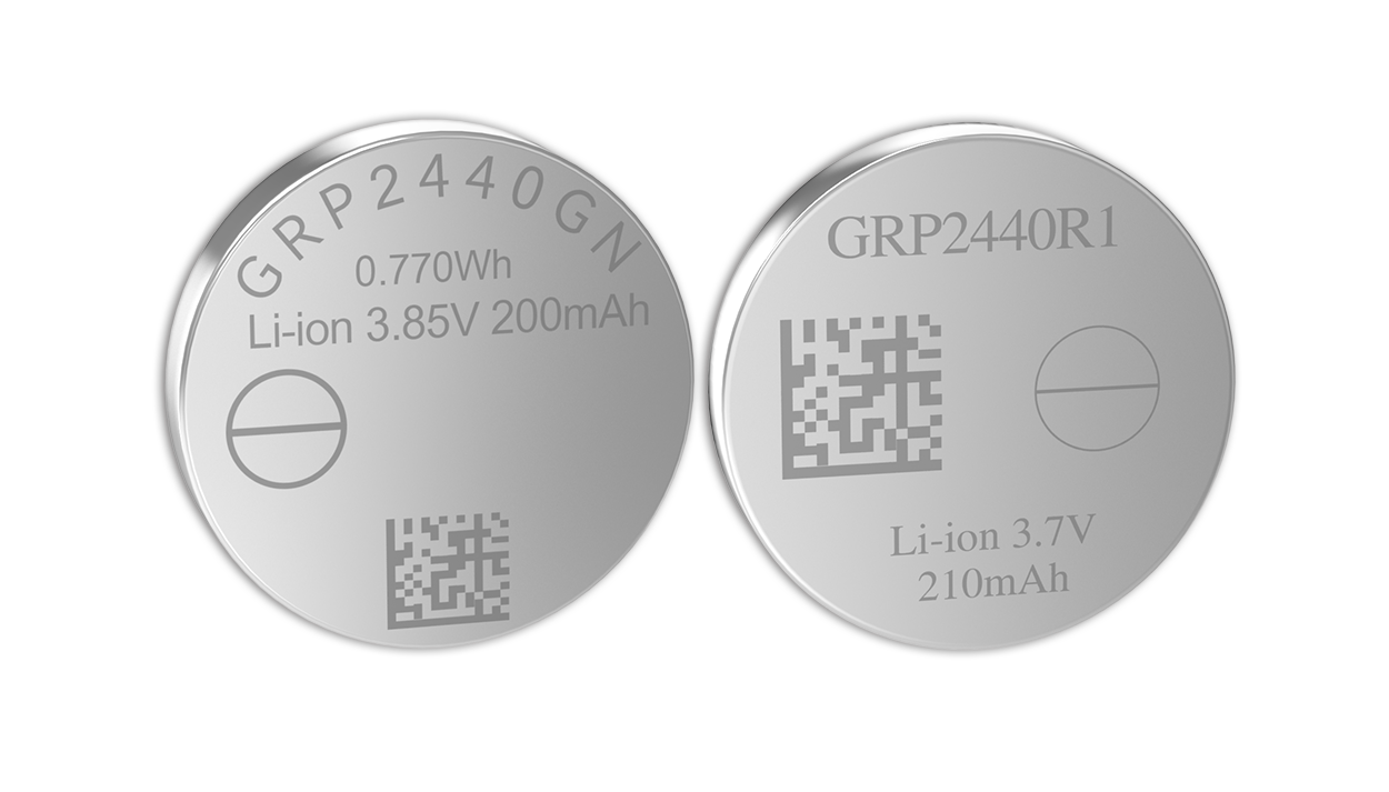 GRP2440系列 3.7V鋰離子紐扣電池